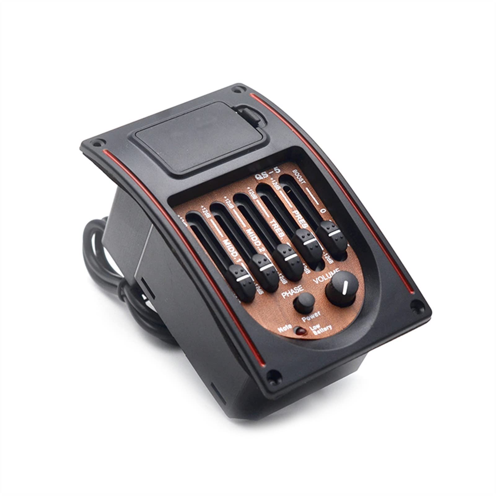 Pickup chitarra 12 Set 5 Band Acoustic Guitar Preamp 5-Band Eq. Tuner Pickup Tuner Pickup Piezo Per Chitarra Popolare Classica Pickup per chitarra (Color : With endpin cover)