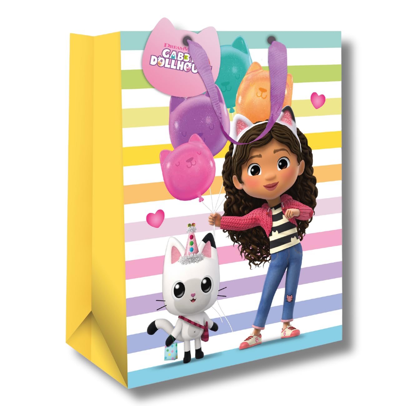 Gabbys Dollhouse Girls Gift Bag - Ideal for Celebrations and Birthdays for Gabbys Dollhouse Fans of all Ages, Officially Licenced and Responsibly Resourced, 33 x 26 x 13.5 cm, Multi-Coloured