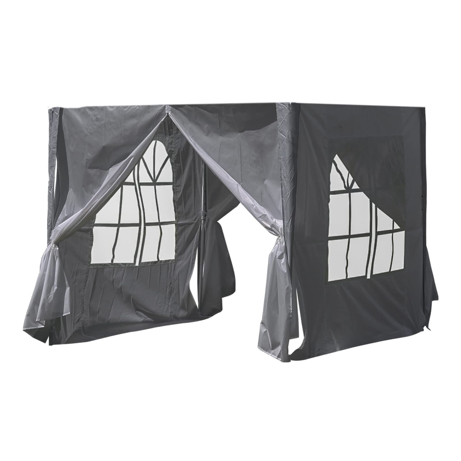 LEMROE Gazebo Side Panels 2x2m Water-Resistant 210D Replacement Sidewall with Zippers and Transparent Windows for Garden Gazebos (Grey) โ image 1