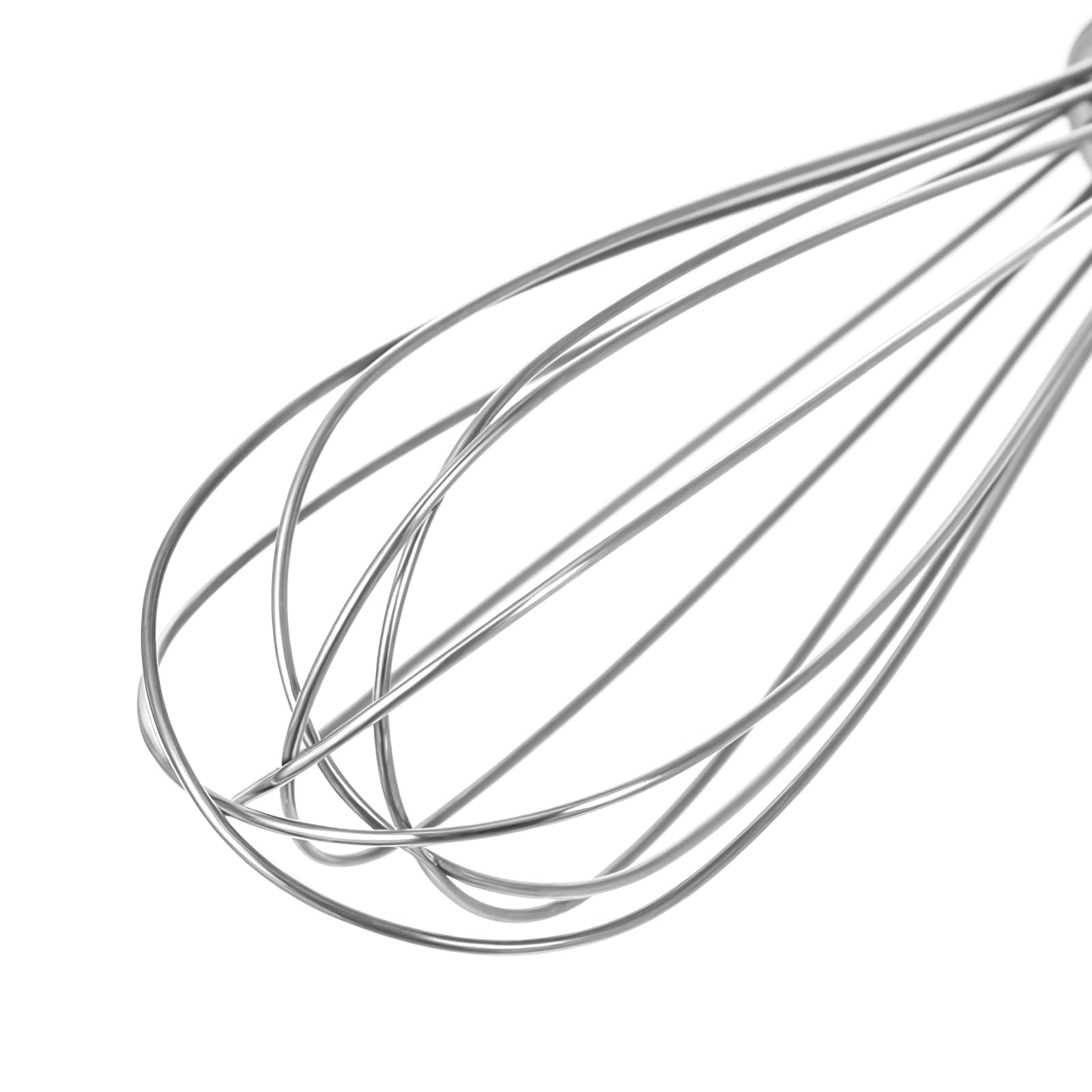 Ptwola Schneebesen Set Edelstahl Professioneller Küche Kochen Schneebesen Ergonomischer Griff Spülmaschinenfest Perfekt zum Mixen, Schlagen, Aufschäumen, Mischen (20 cm Silber)