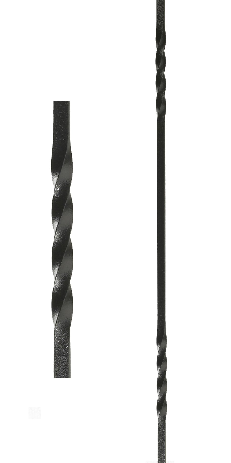 Black Country Metal Works Wrought Iron Stair Spindle - Double Fine Twist Design