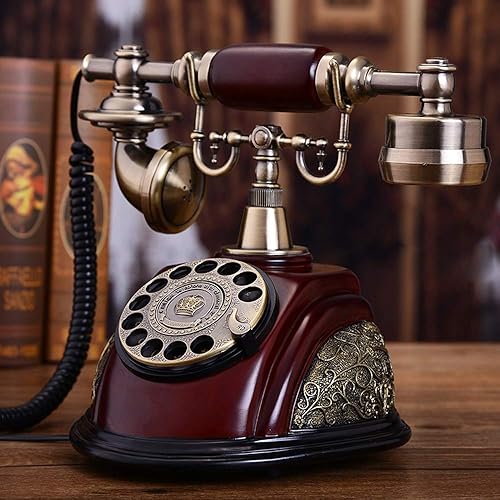 Miniatura 5 de Teléfono giratorio de estilo europeo antiguo vintage, teléfono fijo retro, teléfono de escritorio, teléfono de cerámica para oficina en casa,