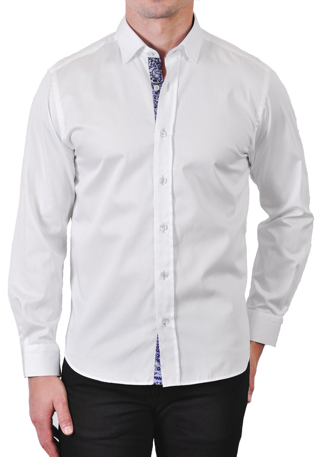 Mens Cotton Sateen Aiden Dress Shirt Extra Large White