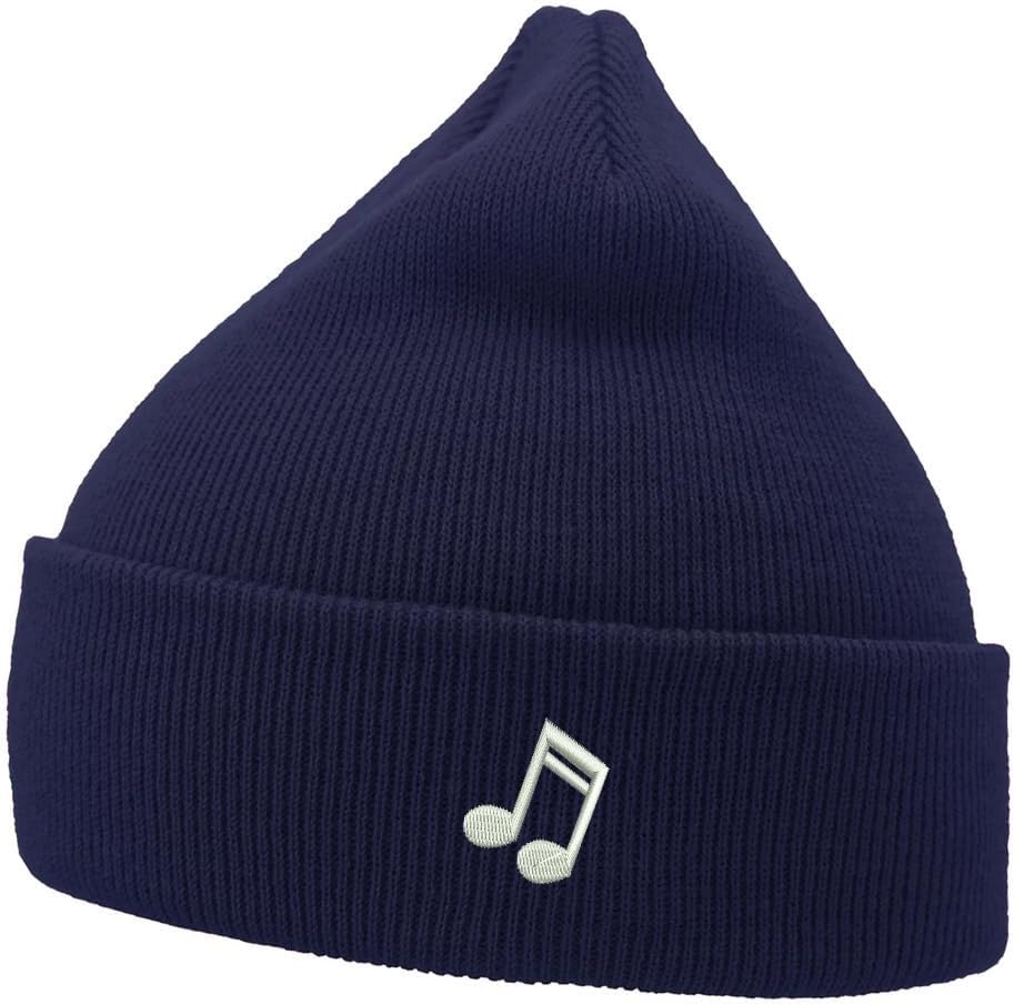 Mens Beanie Knit Hats Music Symbol Embroidered Unisex Casual Beanies Hats for Winter