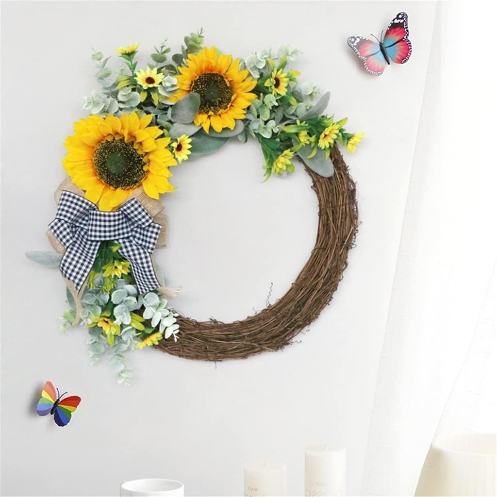 Home Decor Wreath Simulated Sunflower Holiday Patio Decor Door Hanging Wreath