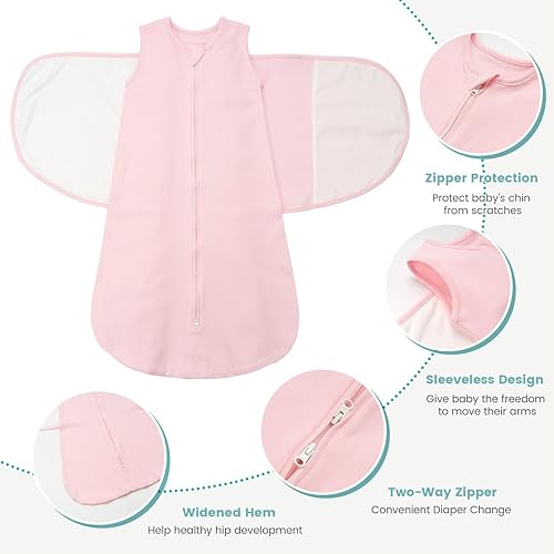 Miniatura 9 de Baby Swaddle Sleep Sack 1.0 Tog 3-in-1 100% Cotton Baby Swaddle Blanket for Newborns 0-12 Months