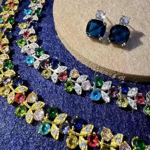 RIZILIA Blossom Tennis Bracelet for Women – 7" Round Cut Multicolor Cubic Zirconia CZ in Gold Plated, Fashion Jewelry Gift2