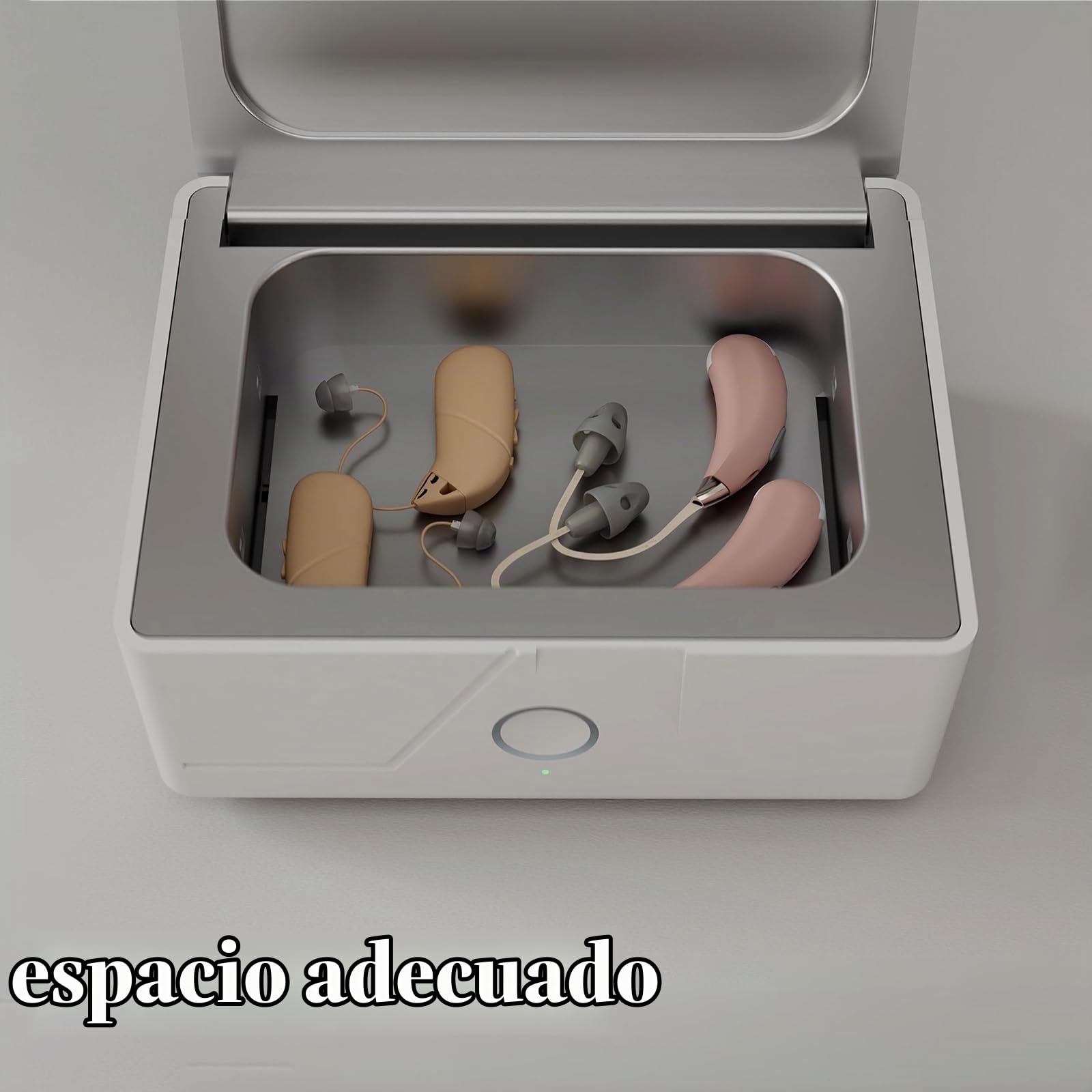 para secado de audífonos automático deshumidificador y coclear electrónica secador UV-C desinfección desinfectante y limpieza