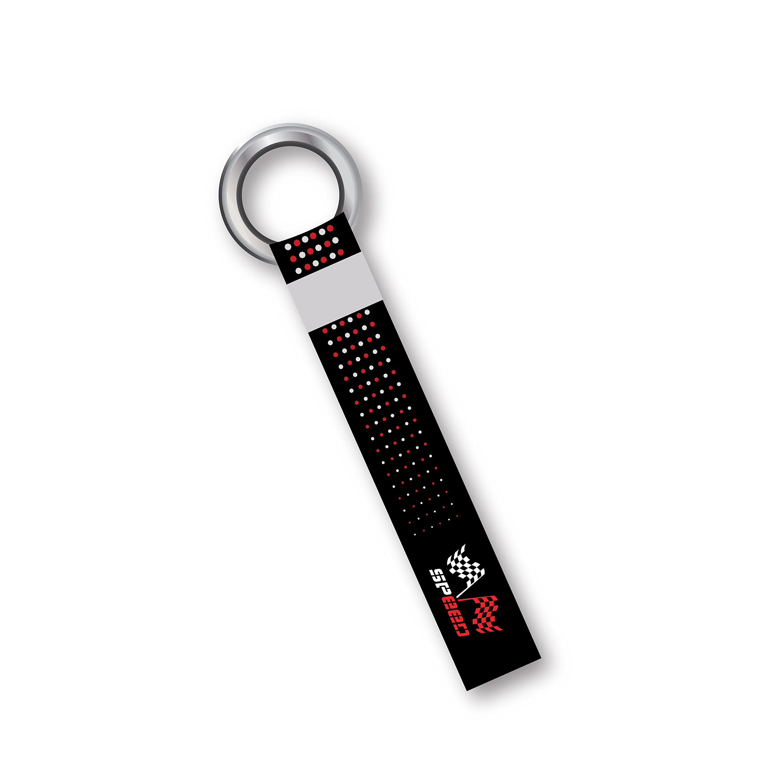 SIGNOOGLE 1 Pcs Speed Flag Racing Theme Lanyard keychain Holder Compatible For All Bikes Car Key Holder Key Tag Multicolored (6 x 1 Inches)