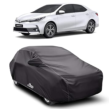 ROYALS CHOICE Water Resistant Car Cover for Toyota Corolla Altis (Gray with Mirror Pocket)