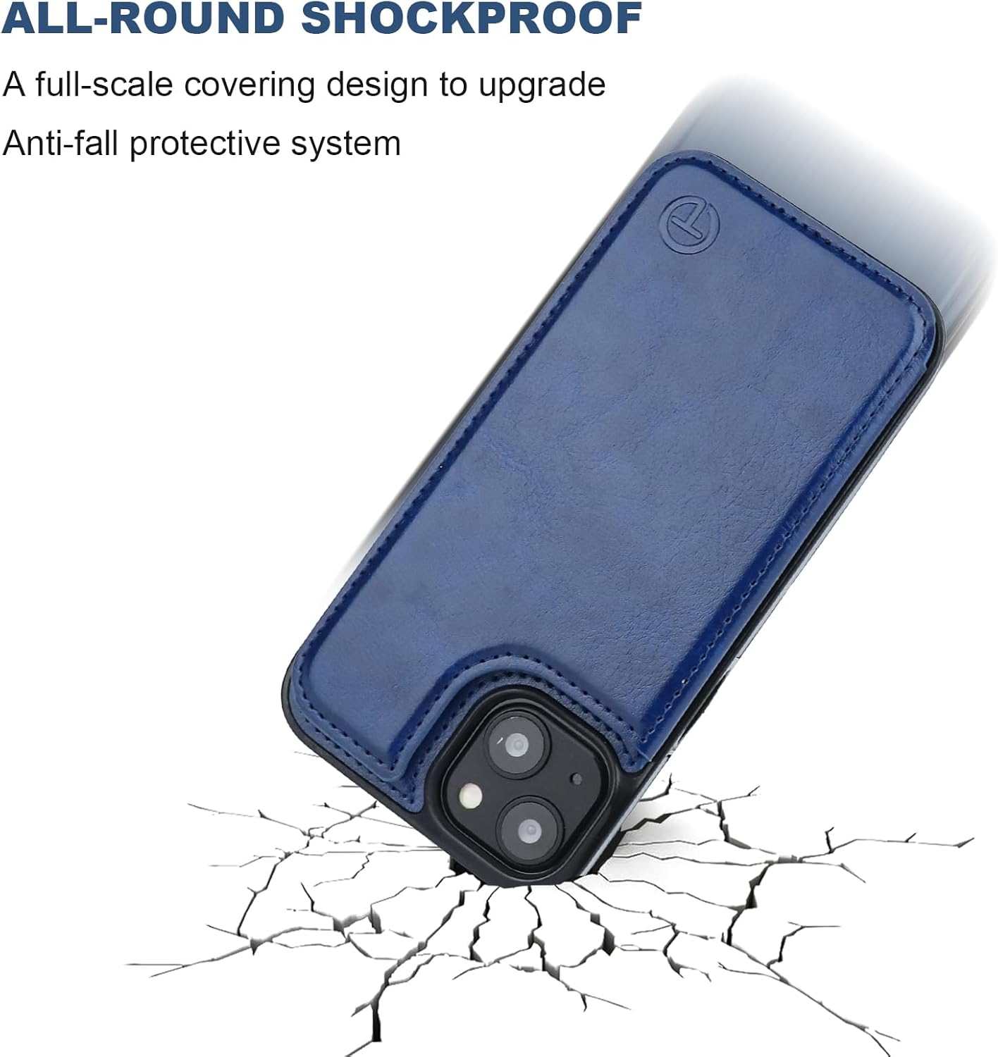 ONETOP Compatible with Magsafe for iPhone 13 Wallet Case with Card Holder, PU Leather Kickstand RFID Blocking Case, Double Magnetic Clasp and Durable Shockproof Cover 6.1 Inch (Blue) - Image 8