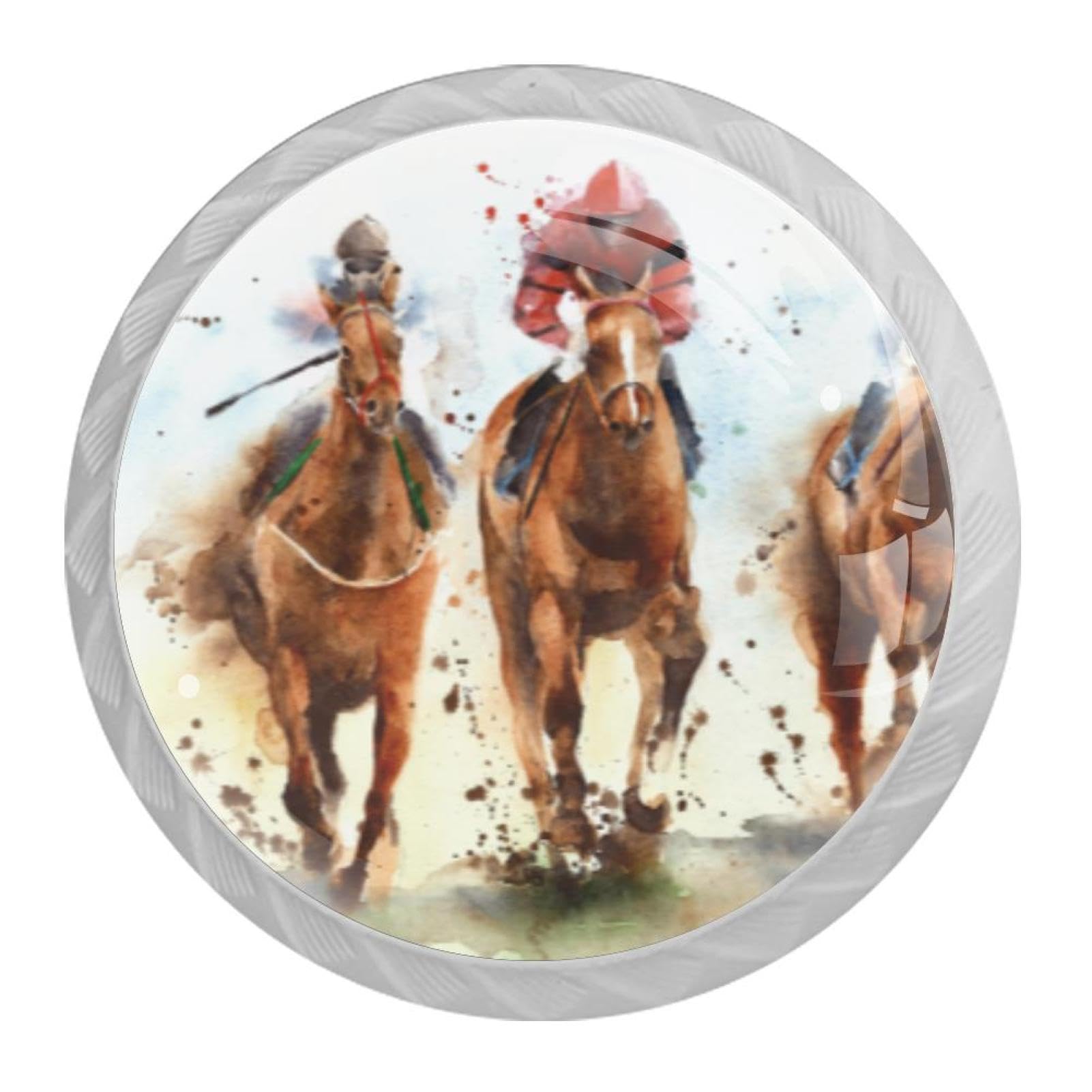 Tqmspg 4 Pieces Drawer Pulls Horses Door Knobs Dresser Handles for Kitchen Wardrobe Cupboard Hardware Furniture