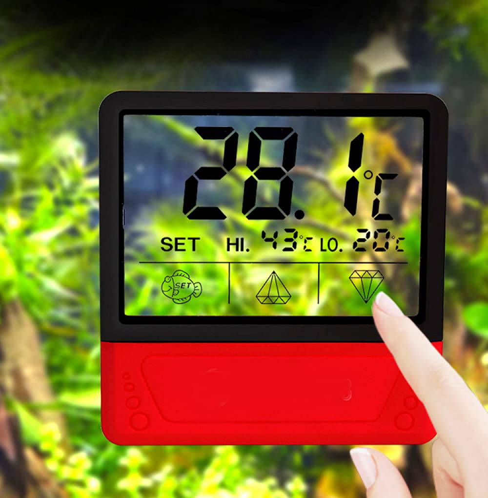 Termometro per acquario Siqi, termometro digitale per acqua trasparente a led ad alta precisione con letture accurate della temperatura per anfibi e rettili terrario