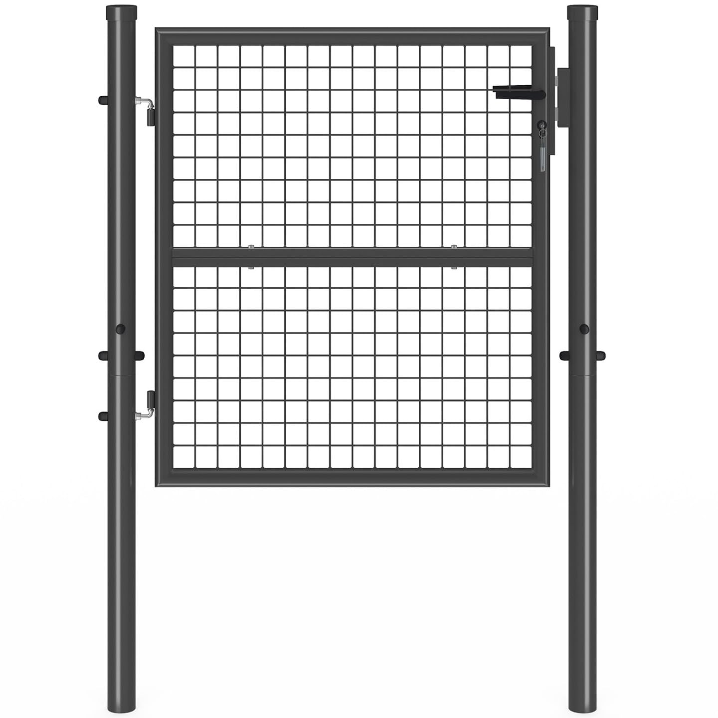 IDMarket - Portillon de jardin 105 x 100 cm en acier avec serrure et poignée gris anthracite