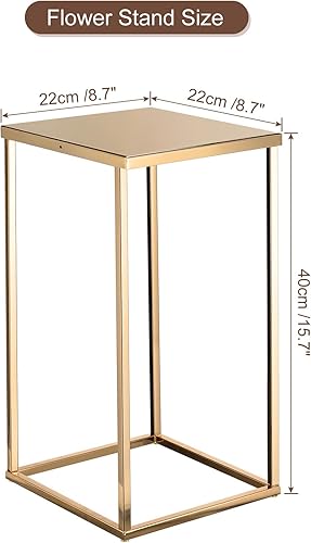 Miniatura 2 de MECCANIXITY Columna de jarrón de flores de boda, soporte de metal para flores de 15.7 pulgadas de alto, para decoración de bodas, fiestas, cenas,