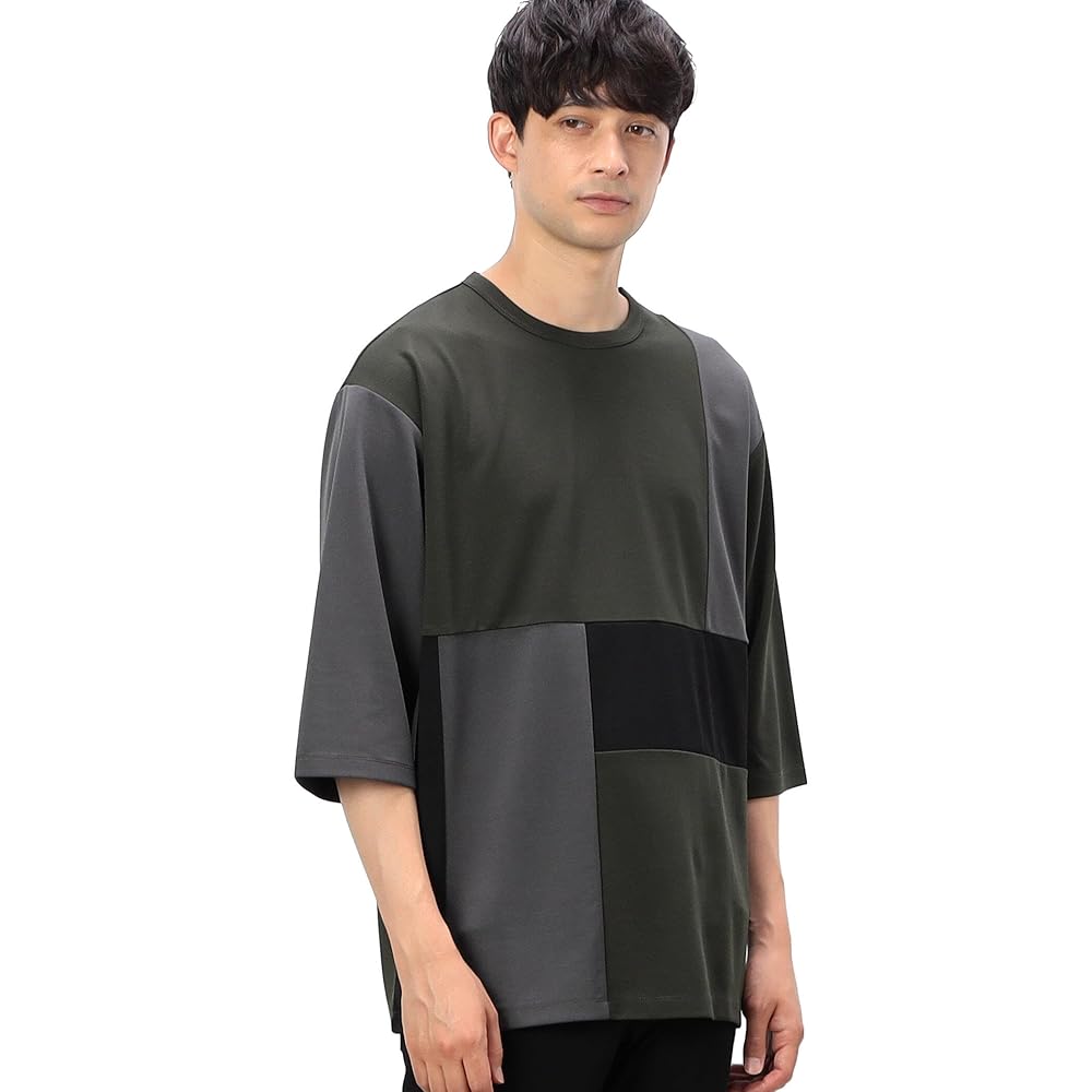 Amazon | [コムサイズム] 7分袖 カラーブロック パッチワークT