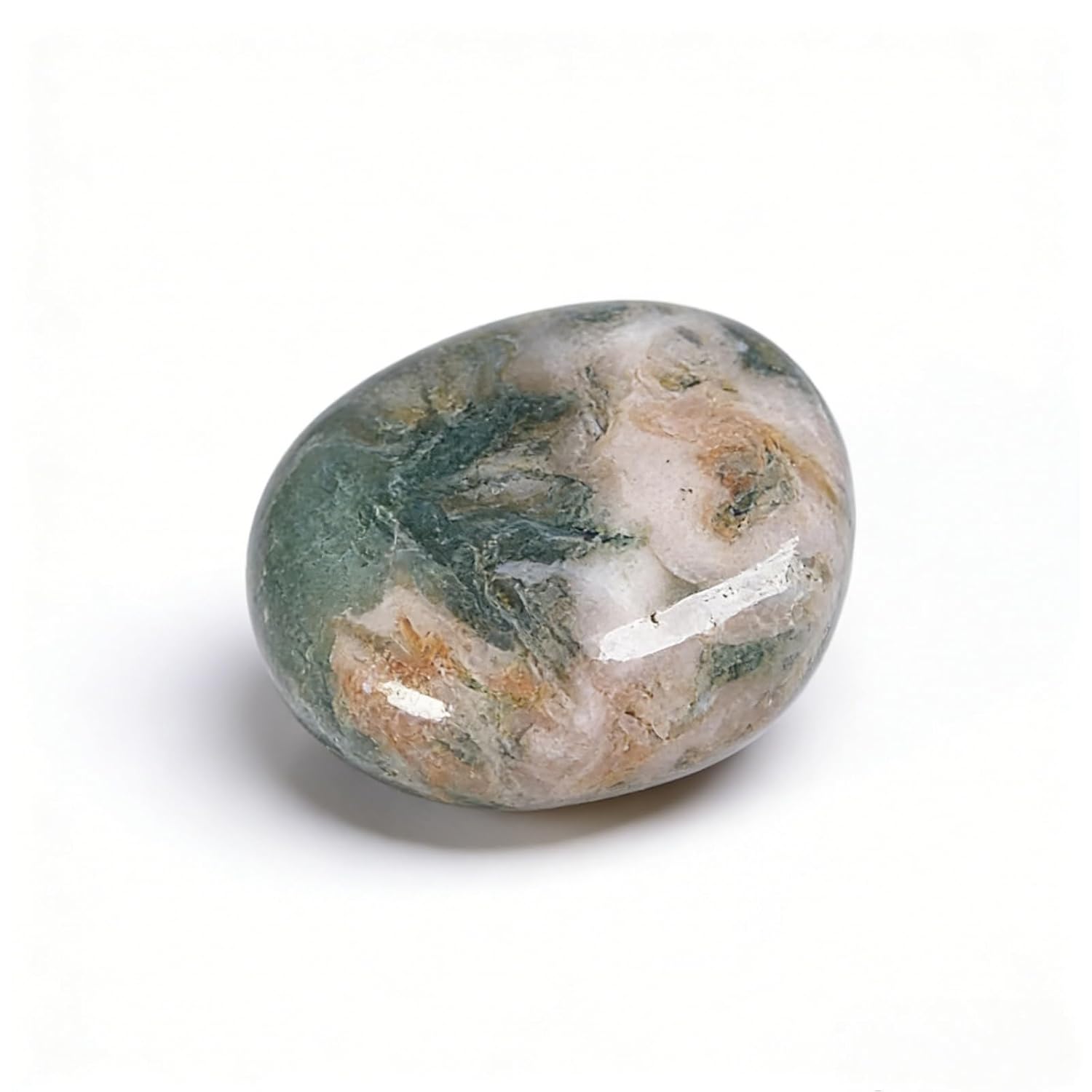 Water Moss Agate Tumbled Polished Stones, 1.25-2.0" Large Reiki Healing Crystal Stones, Natural Gemstones for Meditation, Reiki, Chakra, Home Decor
