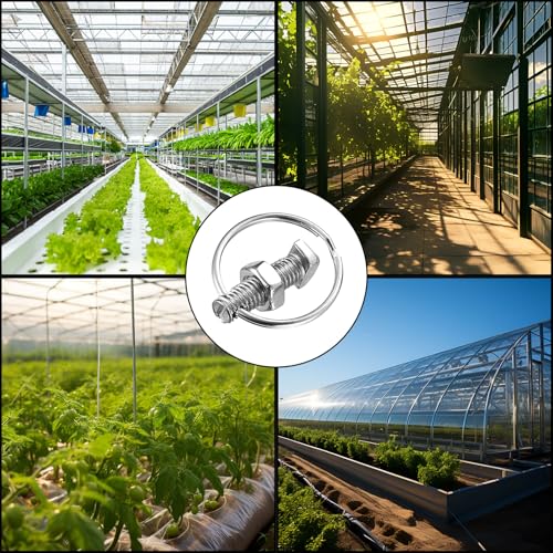 20 Sets M6 Pflanzenhalterösen: 20 M6 Hammerkopfschrauben & 20 Edelstahlringe & 20 M6 Muttern, Gewächshaus Schrauben Zubehör für Gewächshäuser, Gewächshausschrauben