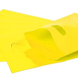 VieFantaisie 100 PCS Yellow Small Gift Bags, 6x8 Merchandise Bags for Small Businesses, Goodie Bags Party Favor Bags for Kids, Treat Bag Retail Bag with Handle for Kids Birthday, Christmas