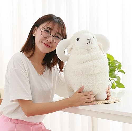 Miniatura 2 de Animal de peluche de oveja de 15 pulgadas, peluche de oveja blanca suave y esponjoso, lindo regalo de peluche de animales de granja, juguete de