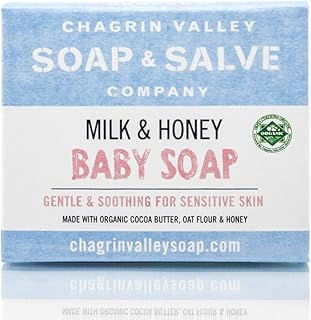 Chagrin Valley Soap & Salve - Organic and Natural Goat Milk & Honey Baby Soap Bar â€“ Unscented â€“ Mild and Moisturizing Soap for Babies, Children, Sensitive Skin, Dry Skin, Eczema - 3.5 OZ Bar