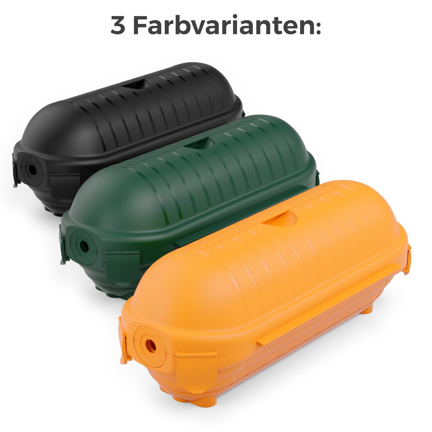 deleyCON Skrzynka Ochronna na Przewody Outdoor IP44 do Kabla Zasilającego Przedłużacza Odporna na Warunki Atmosferyczne Bryzgoszczelna do Użytku Zewnętrznego Obudowa Ochronna Przewodów - Pomarańczowy