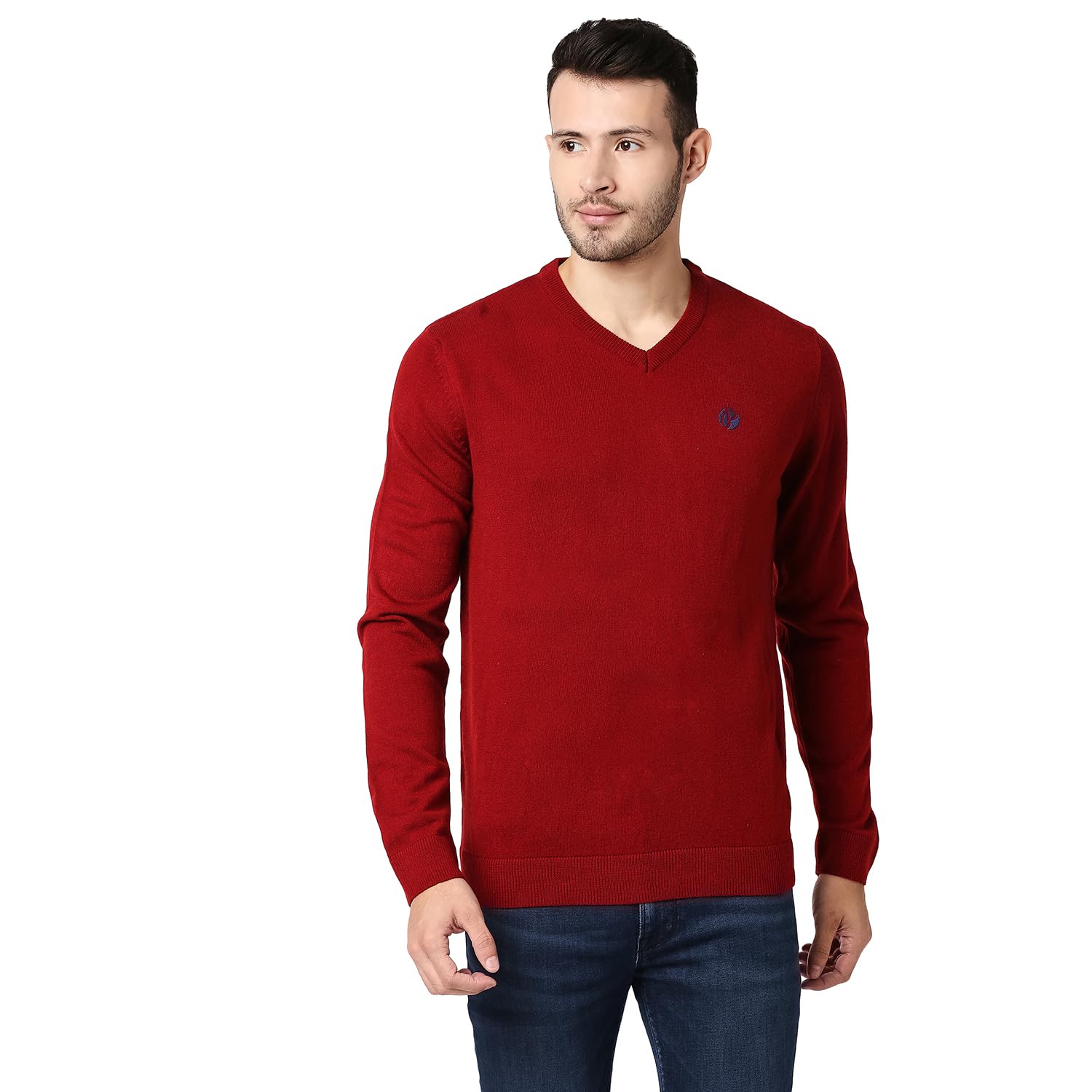 Men's Acrylic Blend Classic V-Neck Sweater-image-26