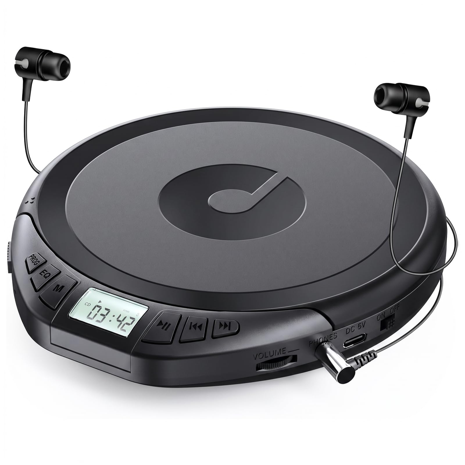 Gueray Lecteur CD portable avec écouteurs Lecteur CD pour voiture