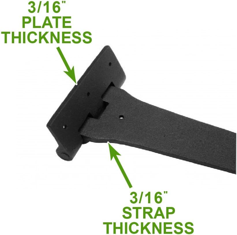 Renovators Supply Strap Hinge - Wrought Iron Spade Tip Hinges - Rustic Hinges for Cabinets, Chest, Gates and Cupboard - Heavy Duty Door Hinge with Hardware - 18 in., Heart Style, Pack of 1