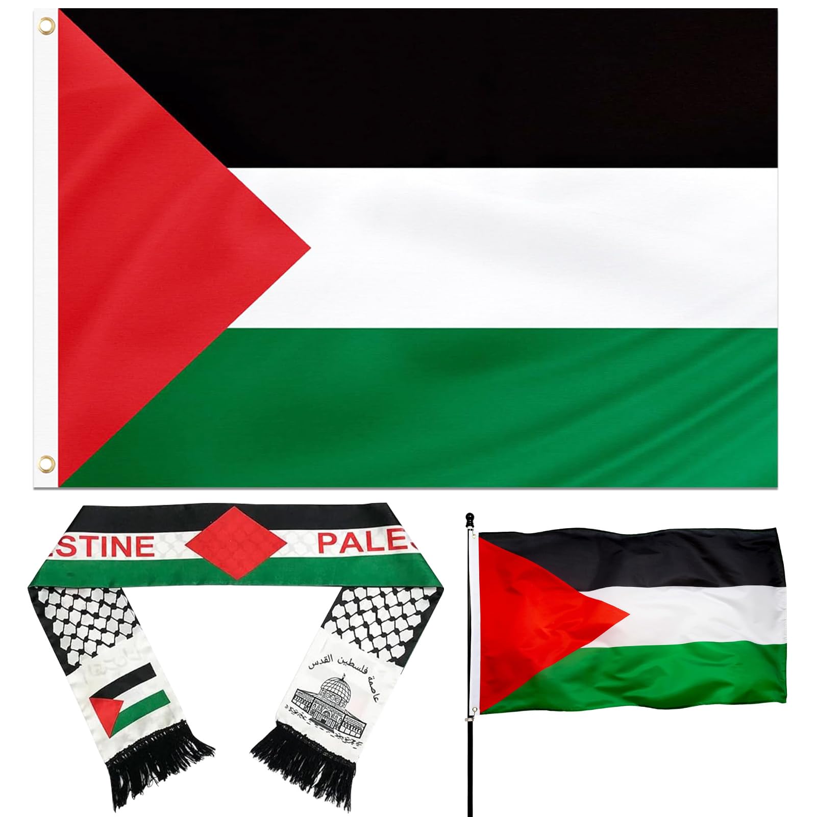Bandera De Palestina Pañuelo Bufanda Palestina De Doble Cara Que No Destine Para El Dia Nacional Palacios Imperiales