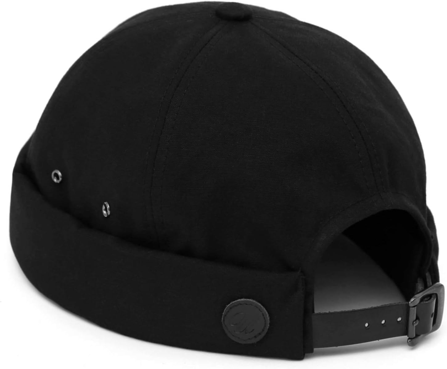 UNDERCONTROL Vintage Brimless Sailor Fisherman Leon Hat Miki Skull Docker Leather Strap Beanie Cap for Men & Women Korea