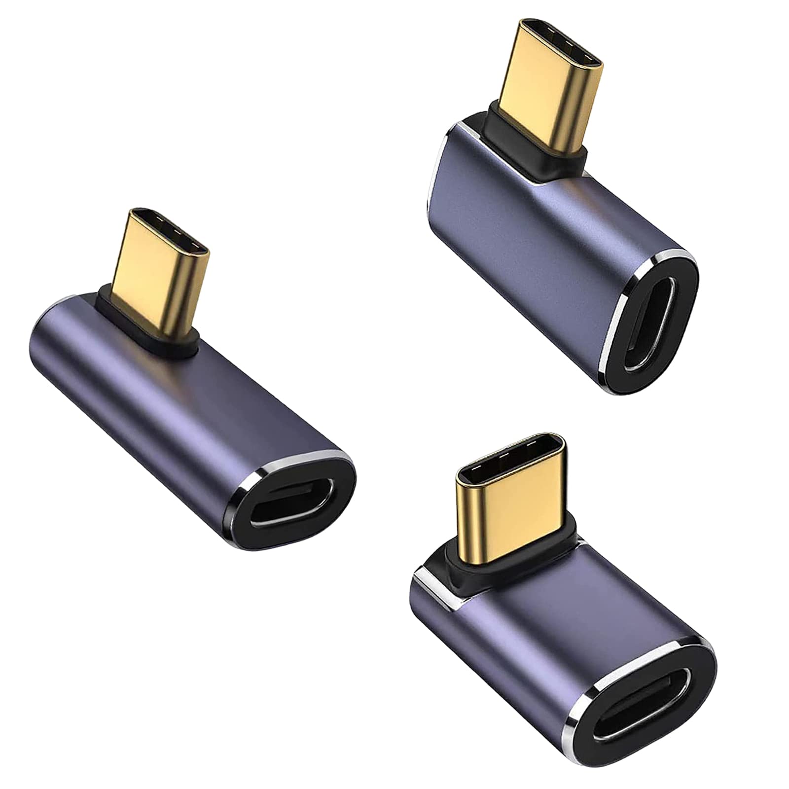 LIANHATA USB4.0 Type C 変換 アダプター 曲げ3種類セット 左右 90° L字 L型 40Gbps高速データ転送 PD 100W/5A急速充電 8K@60Hz映像出力 オス メス USB C コネクター イプc type-c 変換アダプタ スリムデザイン 90度 Mac Book Pro、LG G5 V20などのType Cデバイスに対応 (3種類セット)