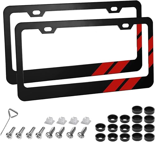 Marcos de matrícula con Dodge, camión, remolque, SUV, soporte de placa de aleación de aluminio negro de alta calidad, compatible con vehículos,