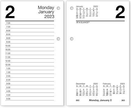 2023 Calendar Refill Amazon Com At A Glance 2023 Daily Desk Calendar Refill 3 1 2 X 6 Loose Leaf Monthly Tabs E717t50 Everything Else