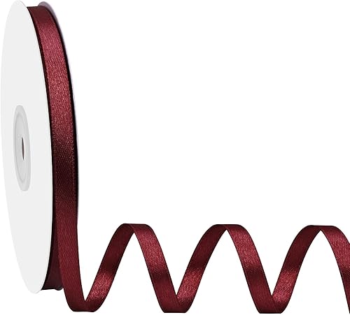 Simplegoal Cinta de satén burdeos de doble cara de 14 pulgadas x 50 yardas, cintas de poliéster burdeos para envolver regalos, cinta de tela para disponible en Yaxa Costa Rica
