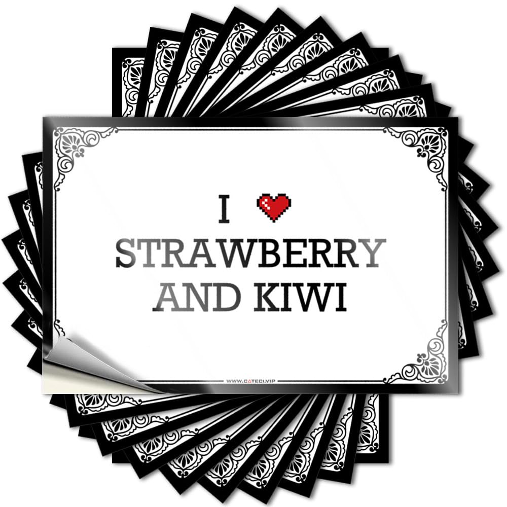I Love Strawberry and Kiwi Camper Van Accessories Western Bathroom - Sticker Window Waterproof Decal(12X18CM)