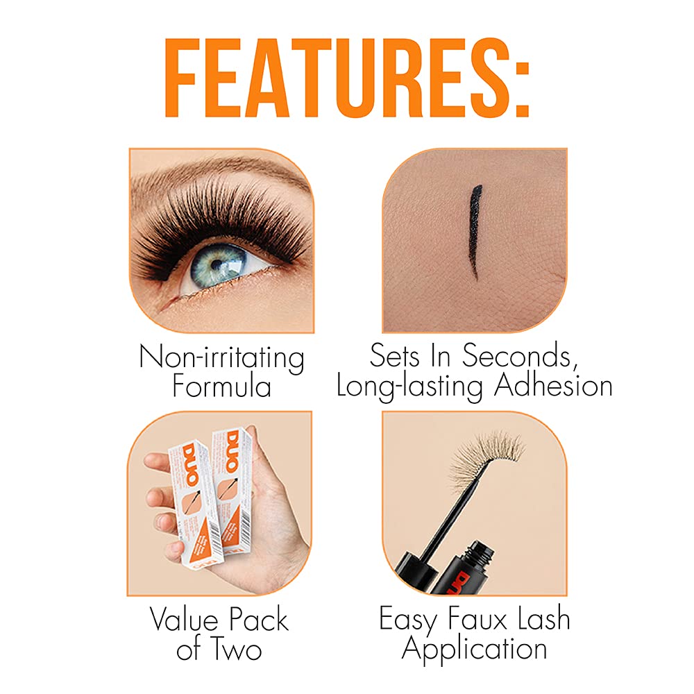 DUO Strip Lash Adhesive - Dark Tone, Waterproof Lash Glue for Eyelash Clusters, Long Lasting Wear, 0.18 oz