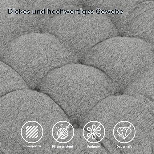 Shinnwa Memory Foam Fernsehsessel Sitzkissen mit Rückenkissen für ältere Menschen, 50x50x12.7CM Dual Layer Sitzerhöhung Rutschfestes Sitzkissen für Sofa, Grau