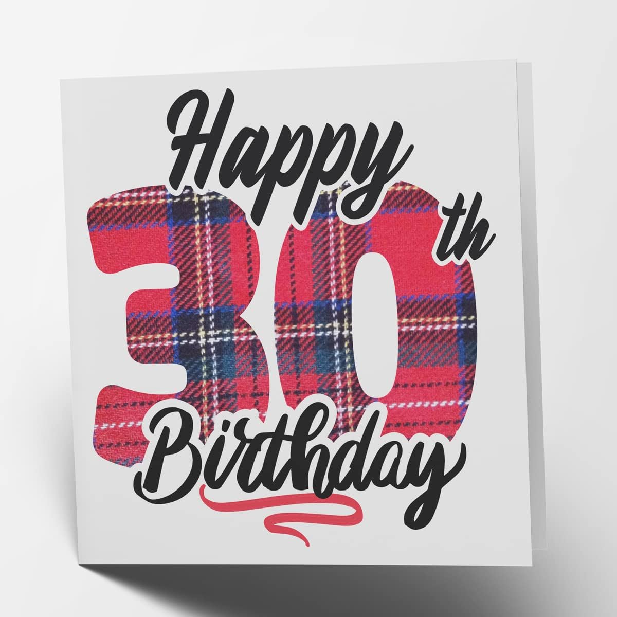Maturi Happy 70th Birthday Tartan Card - Blank Inside