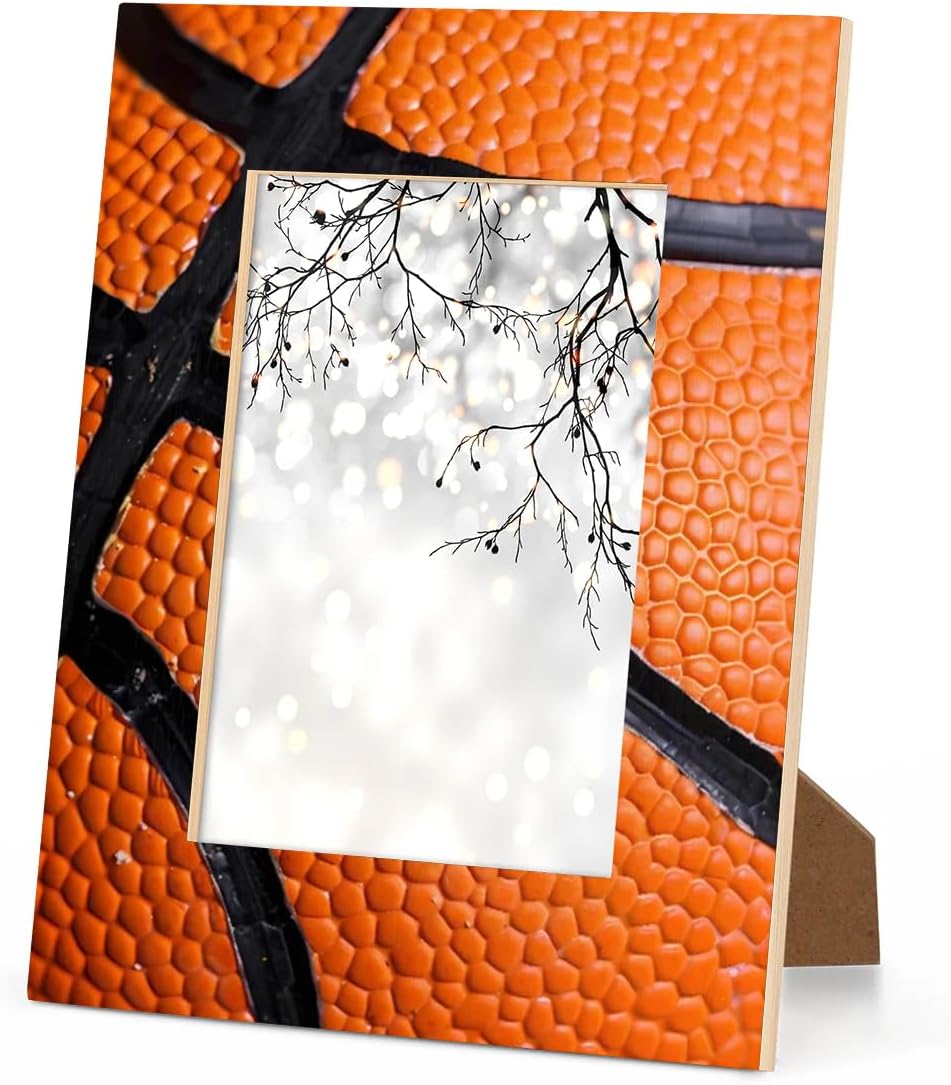 Basketball Lace 8x10 Picture Frame, Display Photos 7.5x9.5 without Mat, Elegant Picture Frames Collage Wall Home Gallery Decor