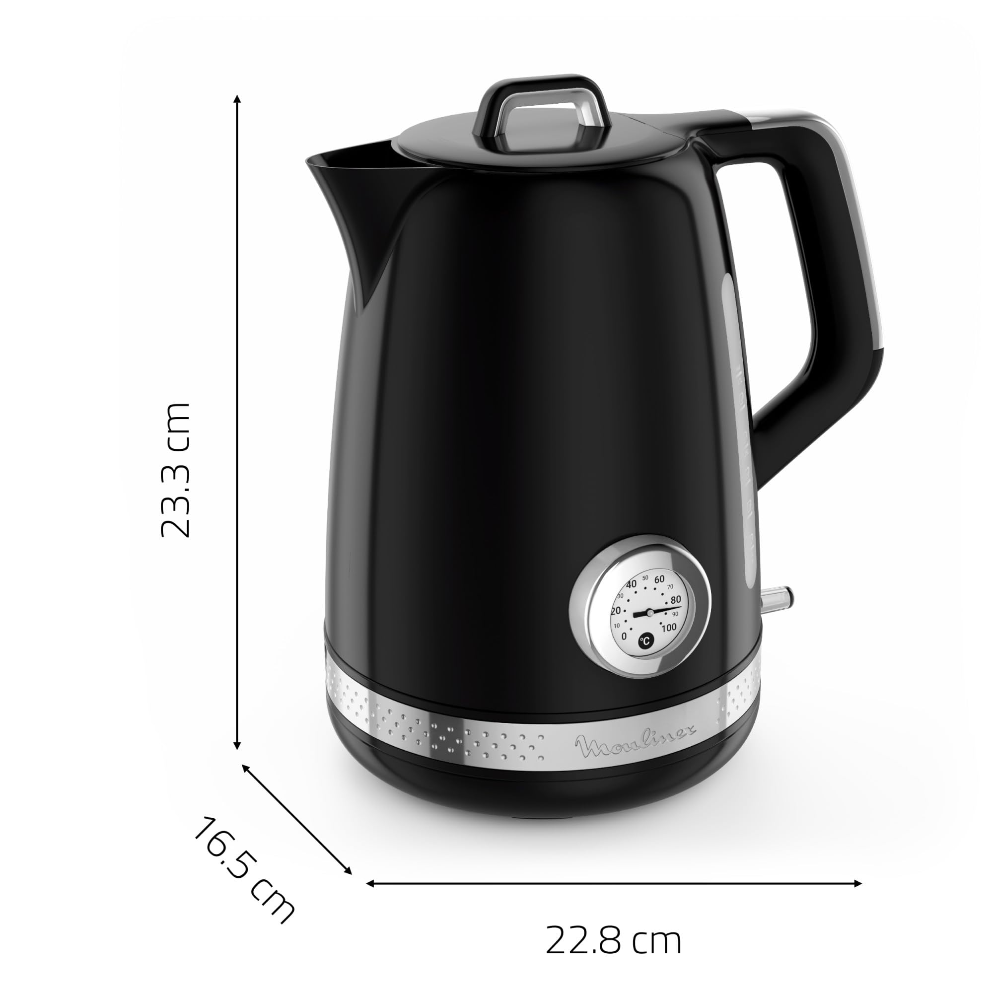 Moulinex Soleil, Bollitore Elettrico da 1.7 L con Controllo Temperatura, Potenza di 2400 W, Riscaldamento Rapido e Spegnimento Automatico, Filtro Anticalcare Amovibile, BY3558