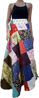 Mogul Interior Beautiful Cotton Wrap Around Long Arctic Blue Maxi Skirts for Women One Size