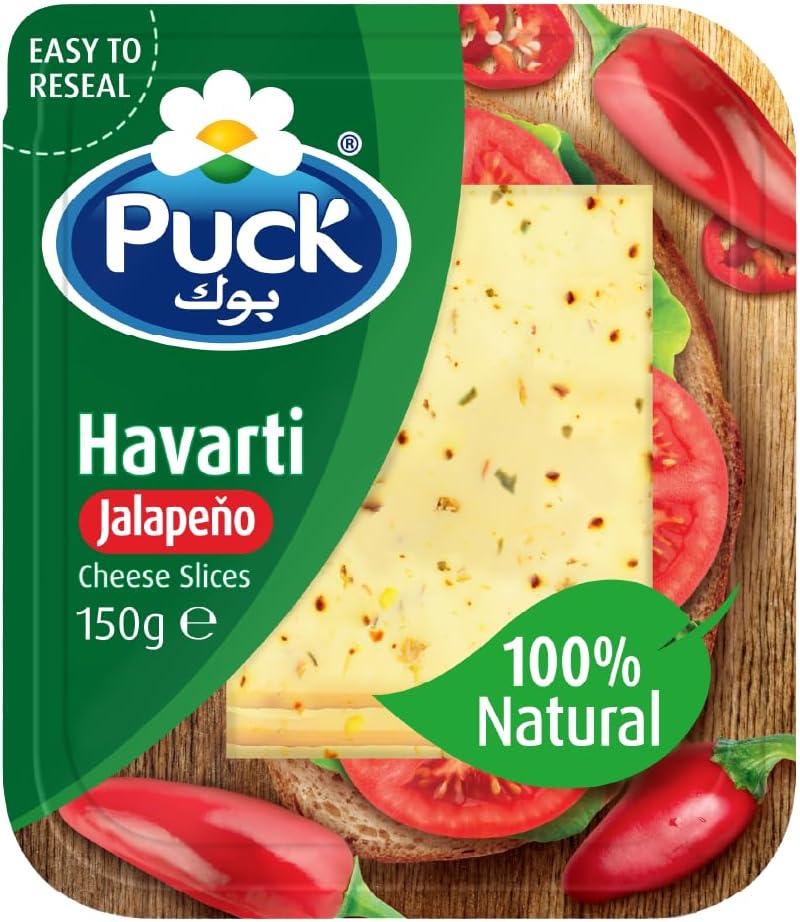 Puck Havarti Jalapeno Natural Cheese Slices, 150g