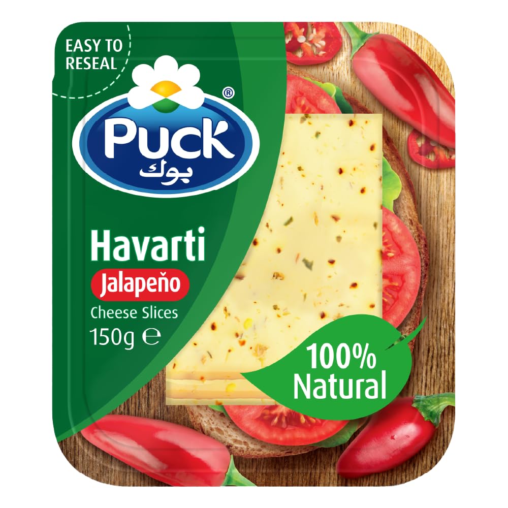Puck Havarti Jalapeno Natural Cheese Slices, 150g