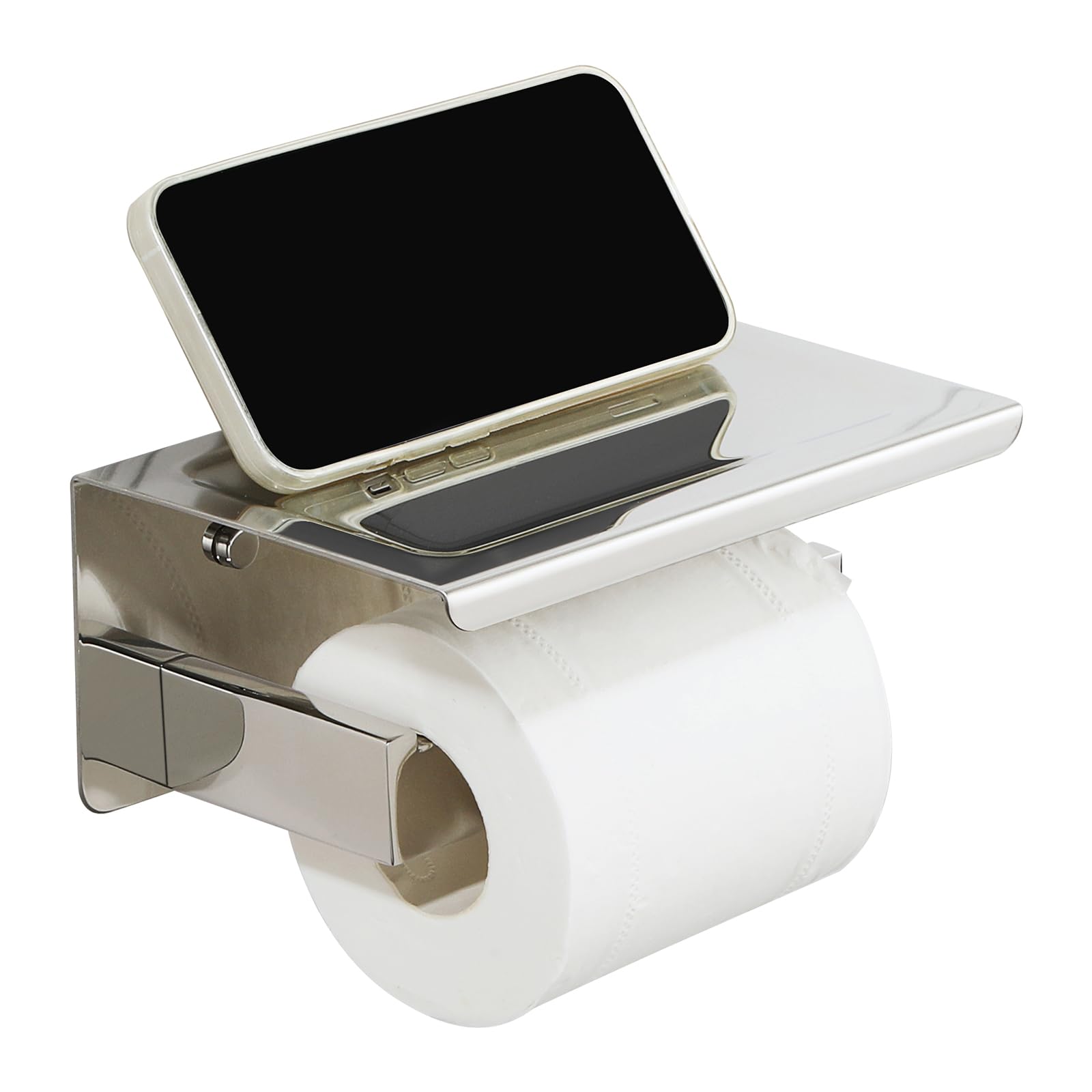 Alise Gold Double Toilet Paper Holder with Shelf,Self Adhesive or Drilling — Amazon image 16
