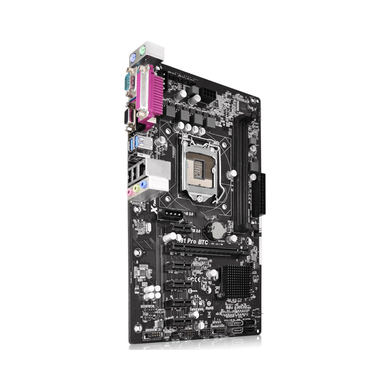 Scheda madre Placa base Fit For ASRock H81 Pro BTC Intel H81 LGA 1150 DDR3 16GB 5 PCIe 2,0x1 ATX compatible con i7-4770 i5-4670 i3-4170 i3-4330 cpu