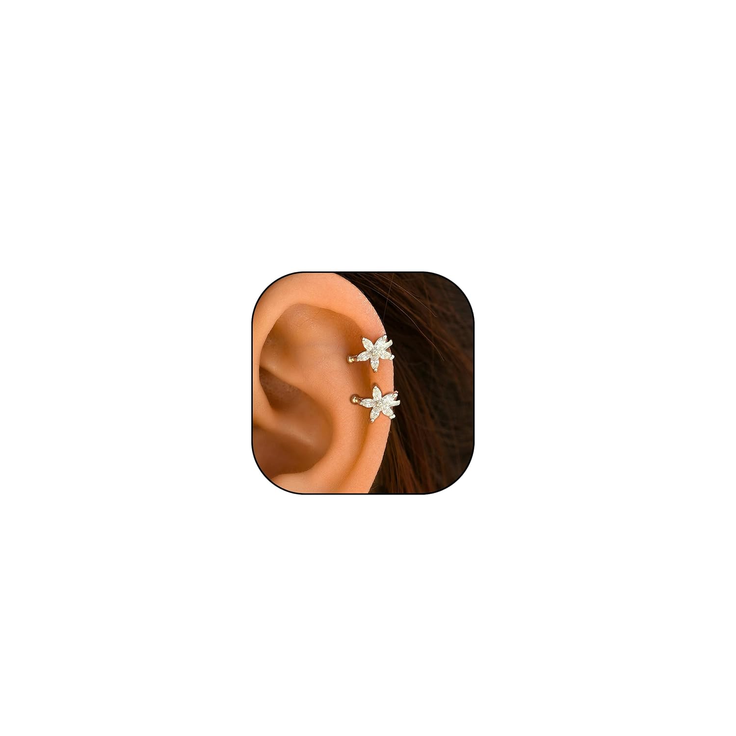 Gold Ear Cuff Earrings Trendy Ear Cuffs for Women Non Piercing Rhinestone Clip on Earrings Jewelry Gift for Teen Girls