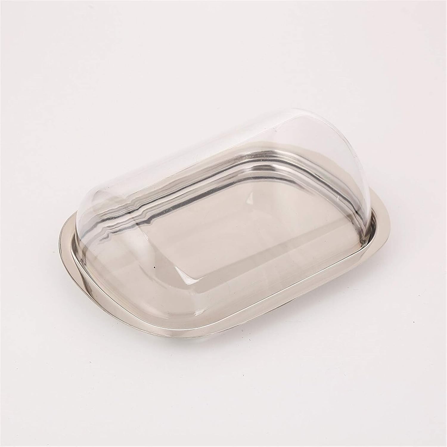 Butter Container Stainless Steel Butter Dish Elegant Server Storage Keeper with Clear Cover Good Air Tightness Butter Crock Easy to Use for All Types of Butter