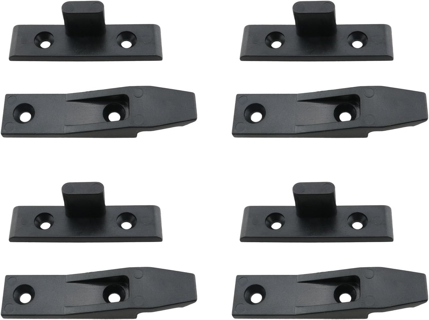 HJGarden 4Set Black Keku Suspension Fittings Quick Fitting Furniture Panel Joint Bracket Fast Installation Push-On Clip for Roman Column, Wall Clamping, partition Wall, Cabinet Panels
