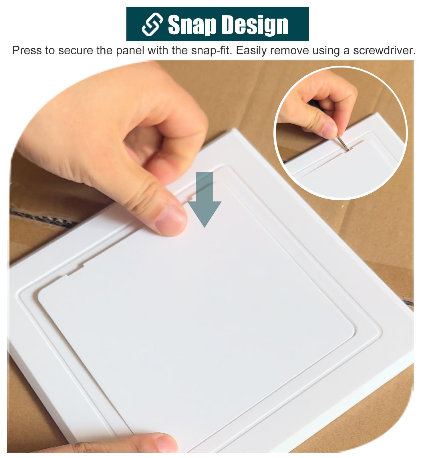 ZIMGOD Revisionsklappe Kunststoff-Zugangsklappe mit Druckknopf, Selbstklebende Wandlochabdeckung, Bündige Deckenabdeckplatte, Wasserabsperr-/Heizungs-/Kabel-Serviceklappe(Gray,330x330mm (13x13in))